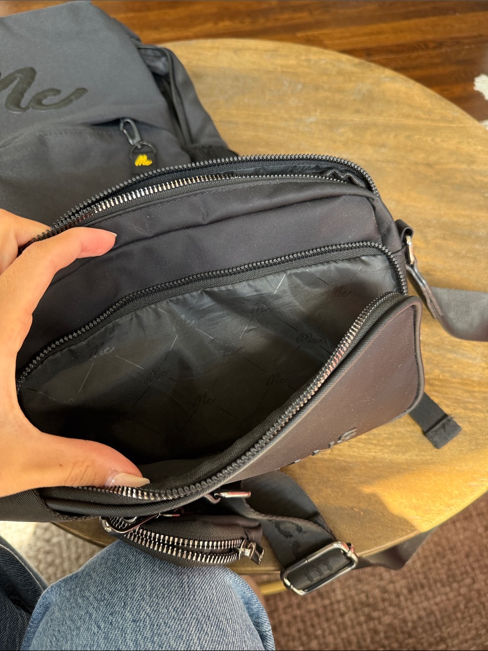 Black Men’s Backpack and Sling Bag Set - Picture 5 of 6